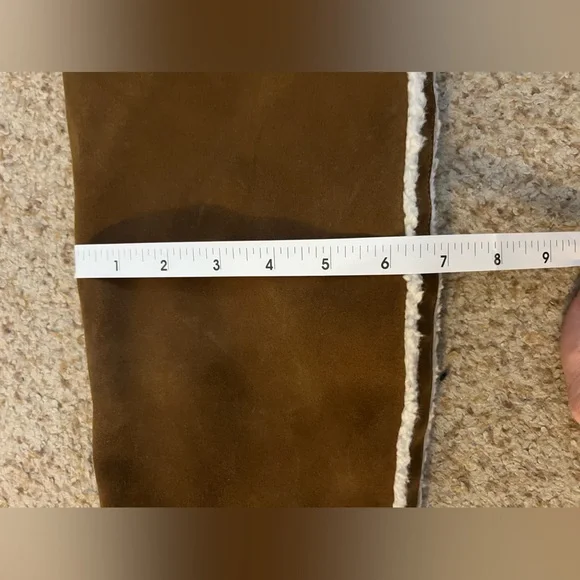 ZARA Over The Knee Leather Boots with Fleece Sherpa Trim- Size EU 39 US 8 - Picture 7 of 9